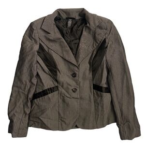 Apostrophe Blazer Size 8 Gray Black Career Office Business Jacket